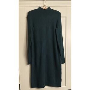 J Crew Factory Sz XS Green Mockneck Sweater Dress #BU755